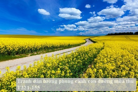 Tranh dán tường phong cảnh con đường mùa thu T321-155